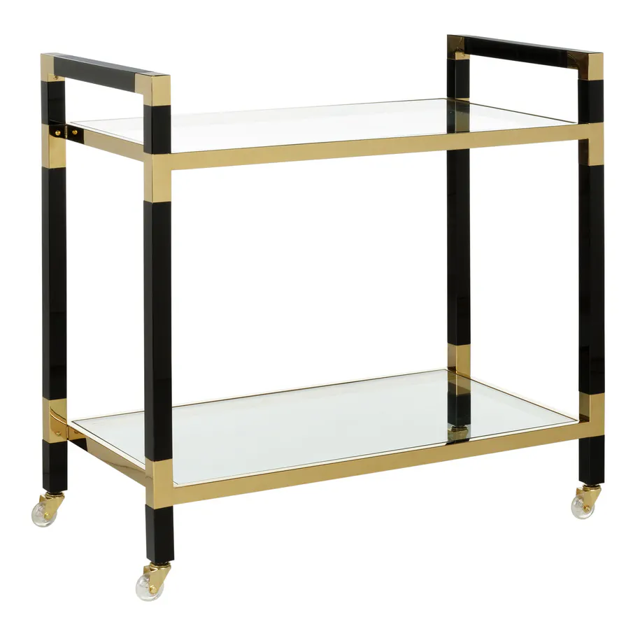 Chelsea House 385705 Acrylic Bar Cart Black/Brass Chelsea House 385705 Acrylic Bar Cart Black/Brass