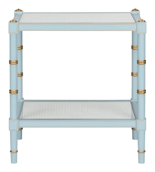 Chelsea House 385707 Conner Cane End Table Blue Chelsea House 385707 Conner Cane End Table Blue