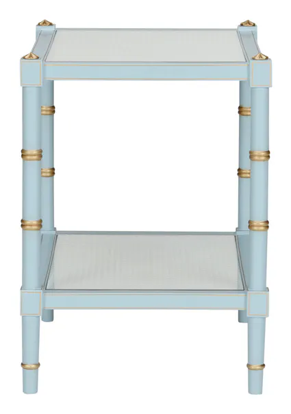 Chelsea House 385707 Conner Cane End Table Blue Chelsea House 385707 Conner Cane End Table Blue