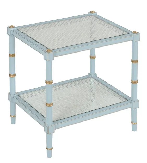 Chelsea House 385707 Conner Cane End Table Blue