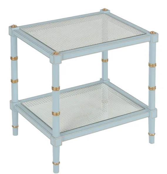 Chelsea House 385707 Conner Cane End Table Blue Chelsea House 385707 Conner Cane End Table Blue