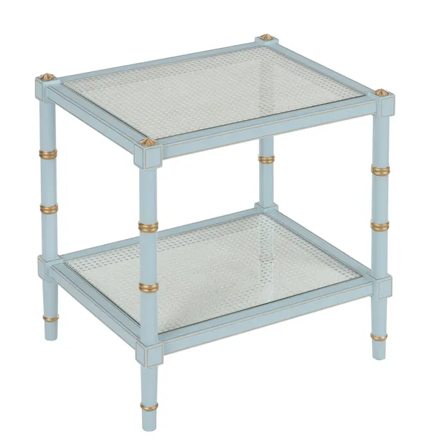Chelsea House 385707 Conner Cane End Table Blue Chelsea House 385707 Conner Cane End Table Blue