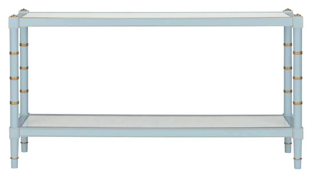Chelsea House 385708 Conner Cane Console Blue Chelsea House 385708 Conner Cane Console Blue