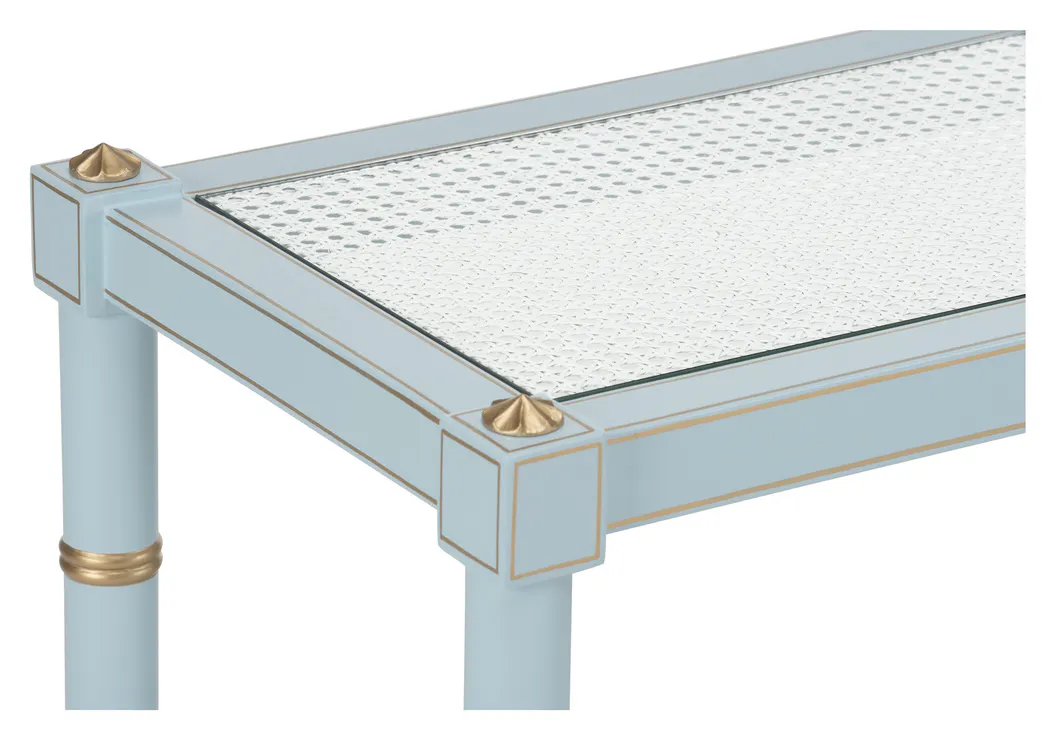 Chelsea House 385708 Conner Cane Console Blue Chelsea House 385708 Conner Cane Console Blue