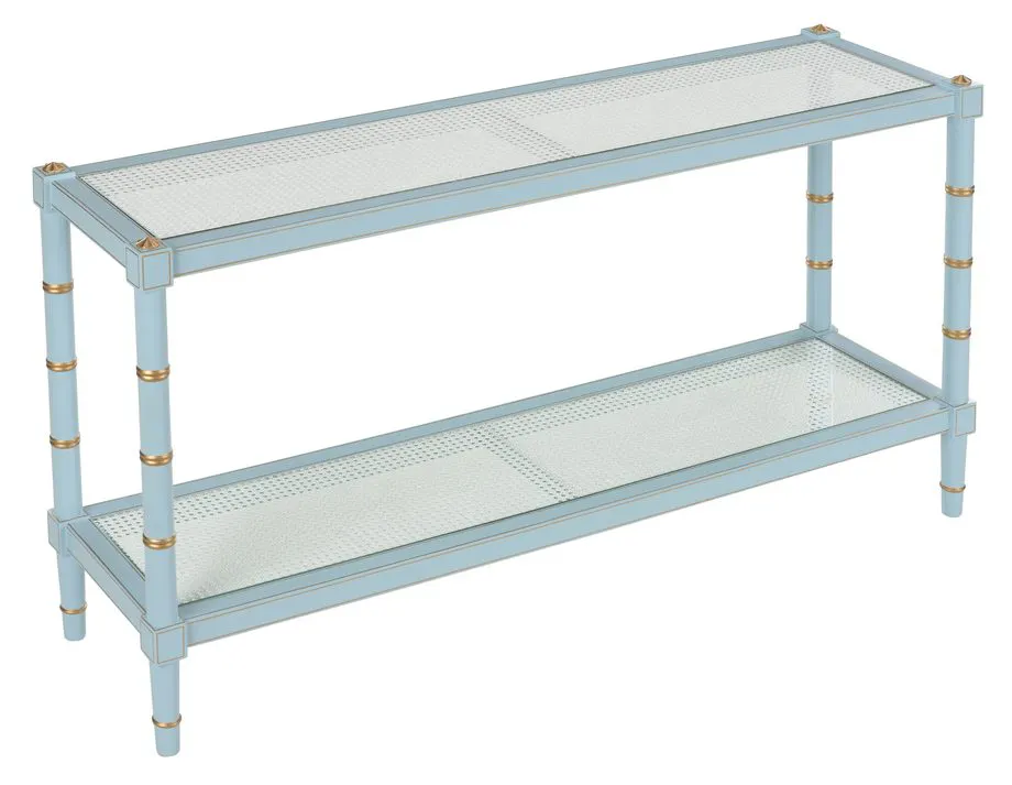 Chelsea House 385708 Conner Cane Console Blue