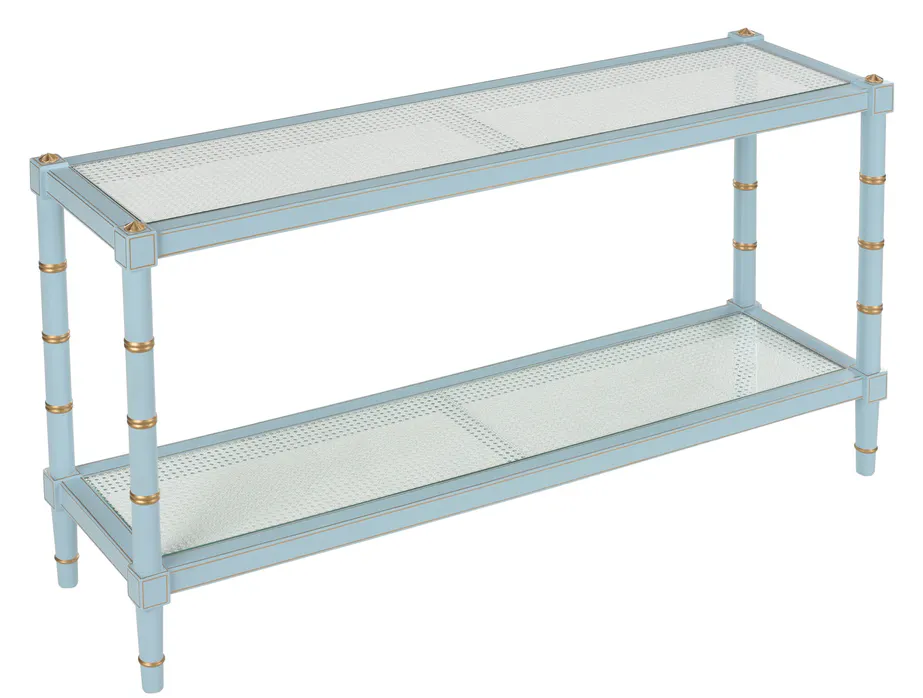 Chelsea House 385708 Conner Cane Console Blue Chelsea House 385708 Conner Cane Console Blue