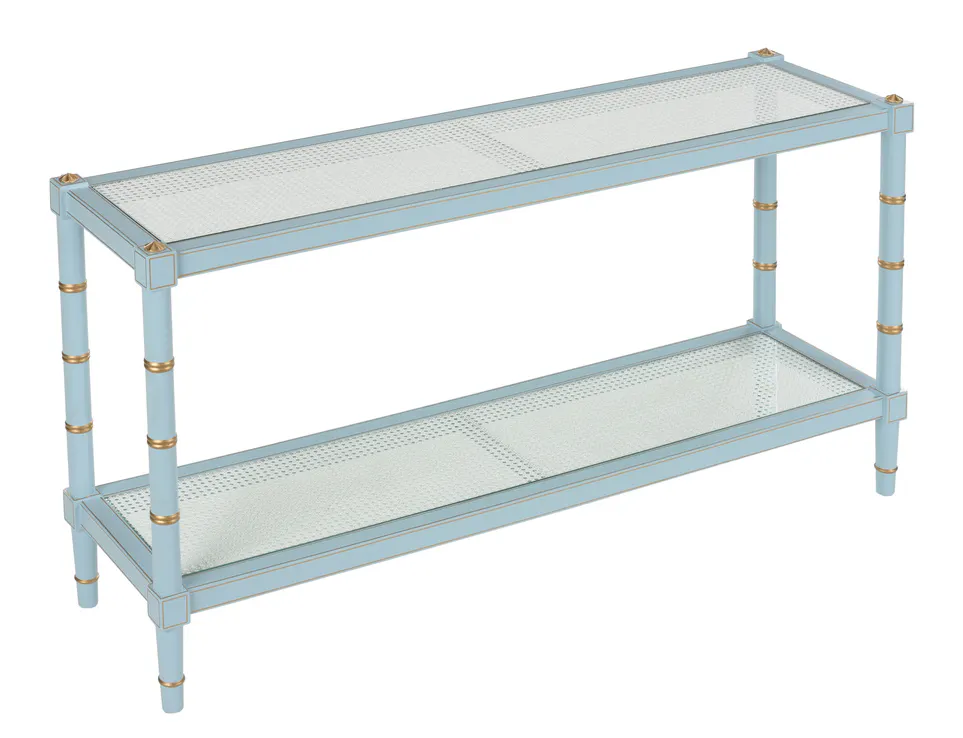 Chelsea House 385708 Conner Cane Console Blue Chelsea House 385708 Conner Cane Console Blue