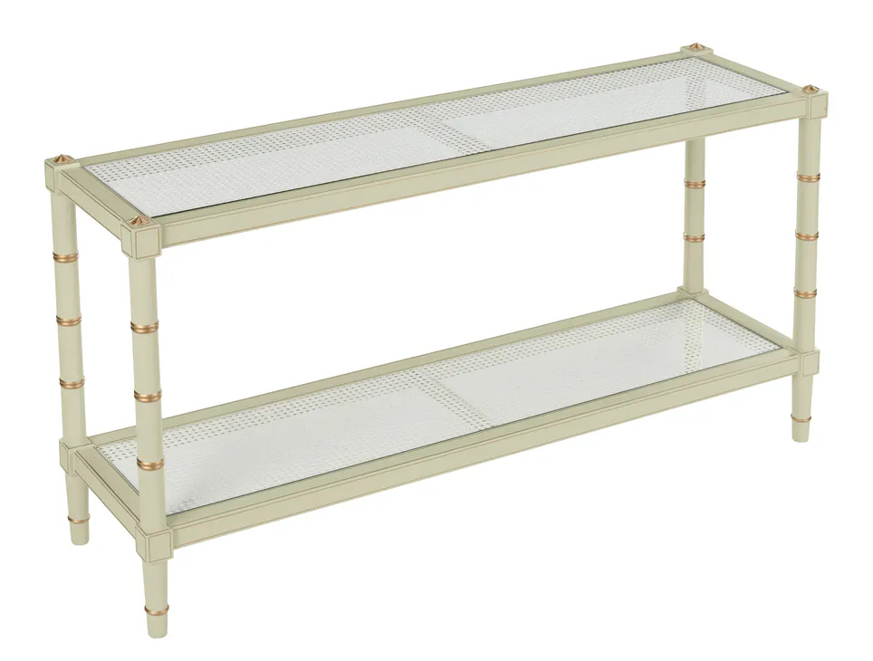Chelsea House 385711 Conner Cane Console Green Chelsea House 385711 Conner Cane Console Green