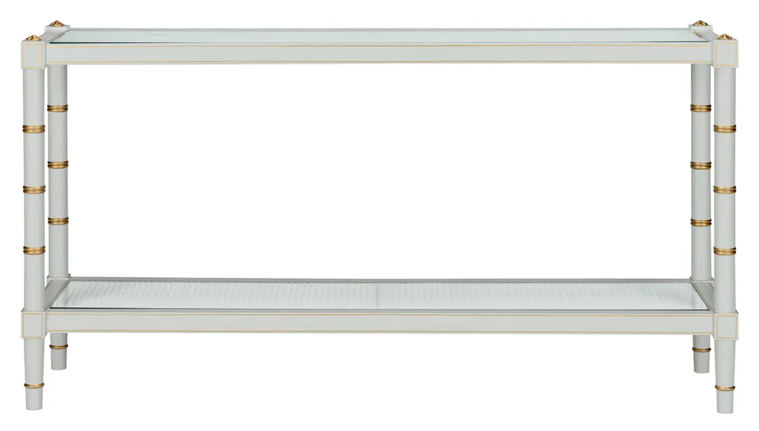 Chelsea House 385714 Conner Cane Console Gray Chelsea House 385714 Conner Cane Console Gray