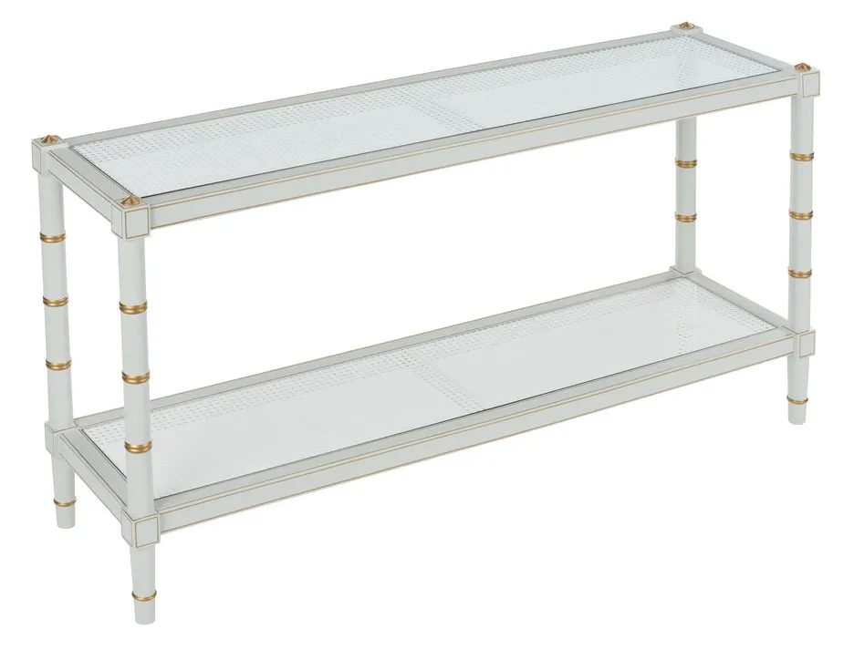 Chelsea House 385714 Conner Cane Console Gray