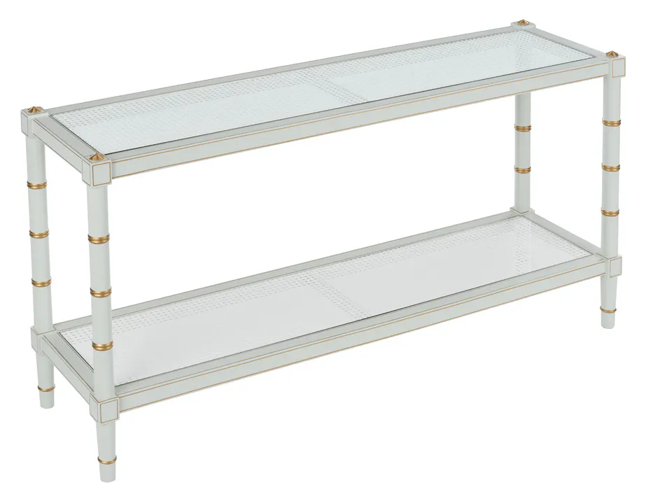 Chelsea House 385714 Conner Cane Console Gray Chelsea House 385714 Conner Cane Console Gray