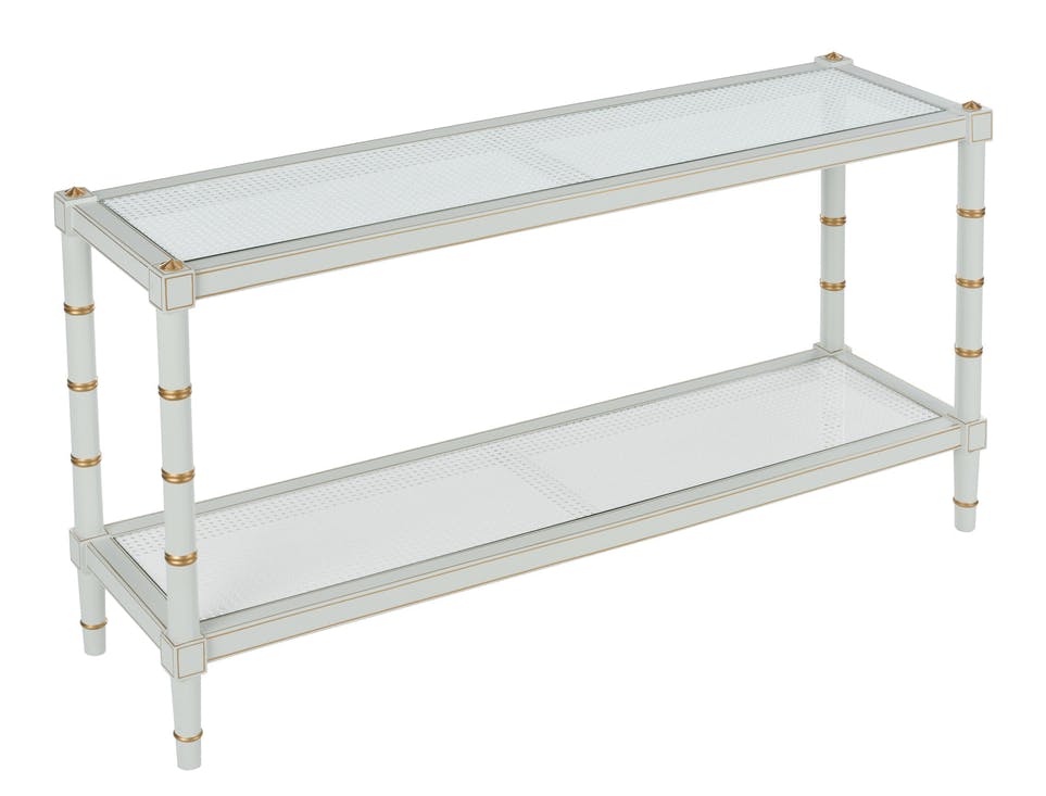 Chelsea House 385714 Conner Cane Console Gray Chelsea House 385714 Conner Cane Console Gray