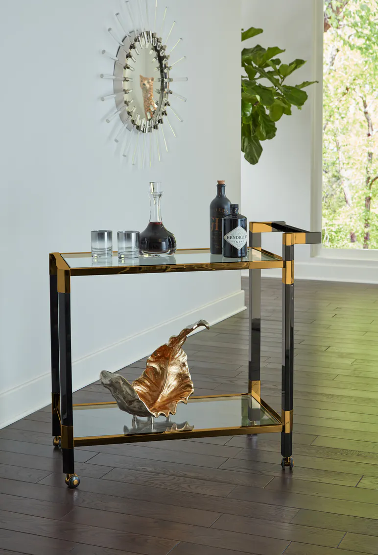Wildwood Furniture 490544 Boulevardier Bar Cart Black Gold Wildwood Furniture 490544 Boulevardier Bar Cart Black Gold