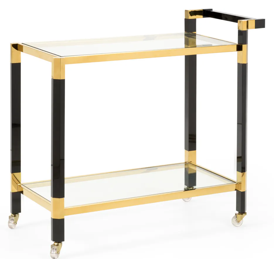 Wildwood Furniture 490544 Boulevardier Bar Cart Black Gold Wildwood Furniture 490544 Boulevardier Bar Cart Black Gold