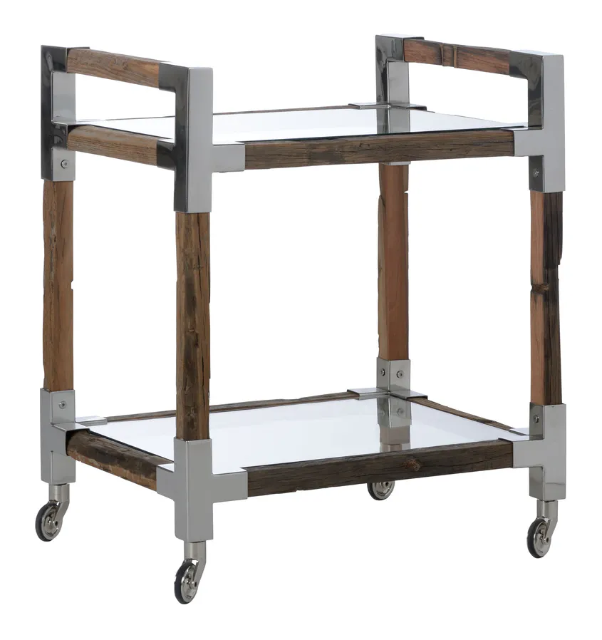 Wildwood Furniture 490616 Rustic Glam Bar Cart Small Wildwood Furniture 490616 Rustic Glam Bar Cart Small