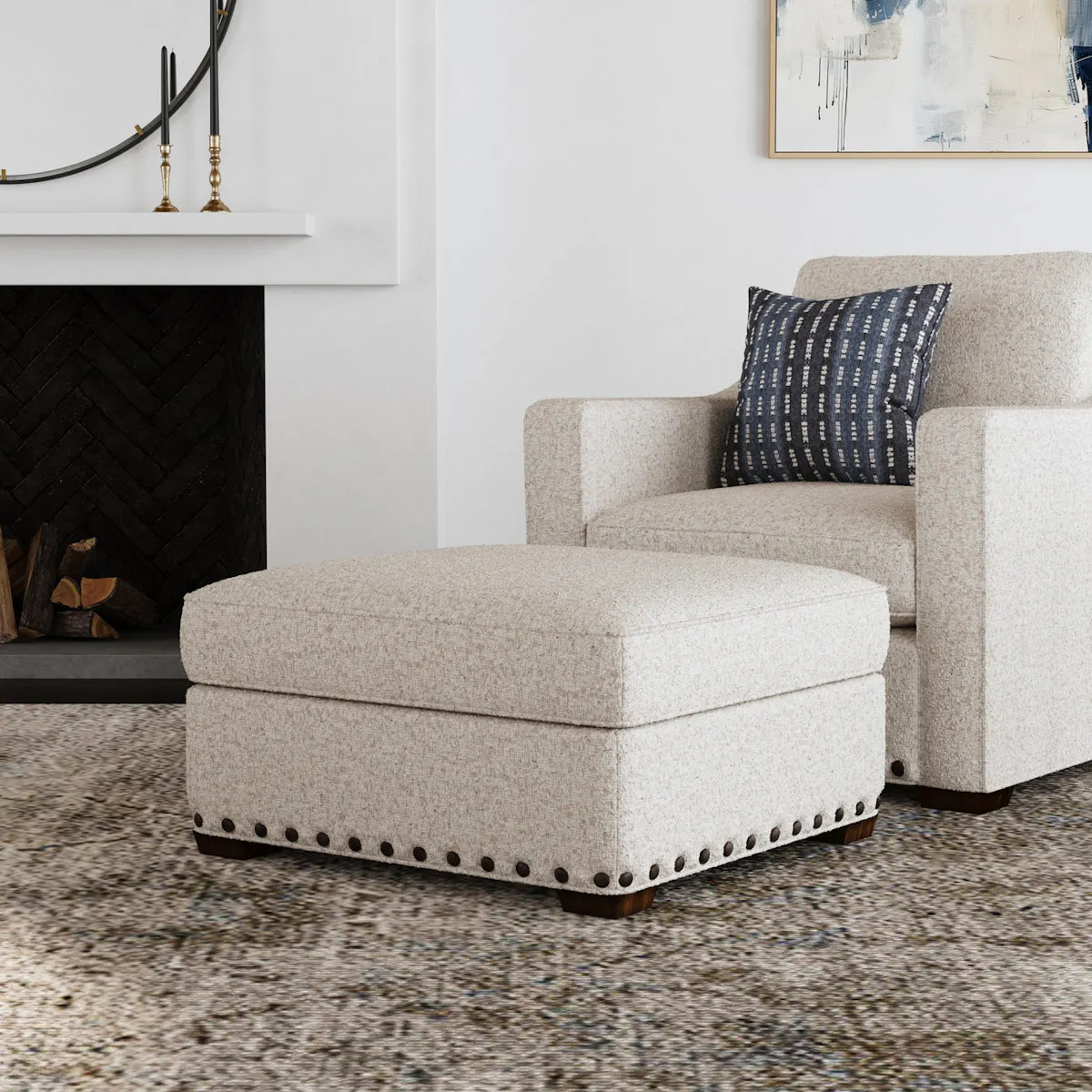 Flexsteel Furniture 7051-09 Milo Fabric Cocktail Ottoman Flexsteel Furniture 7051-09 Milo Fabric Cocktail Ottoman
