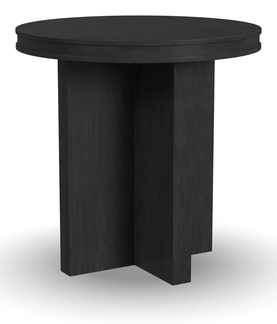 Flexsteel Furniture W1027-02 Waterfall Black Round End Table Flexsteel Furniture W1027-02 Waterfall Black Round End Table