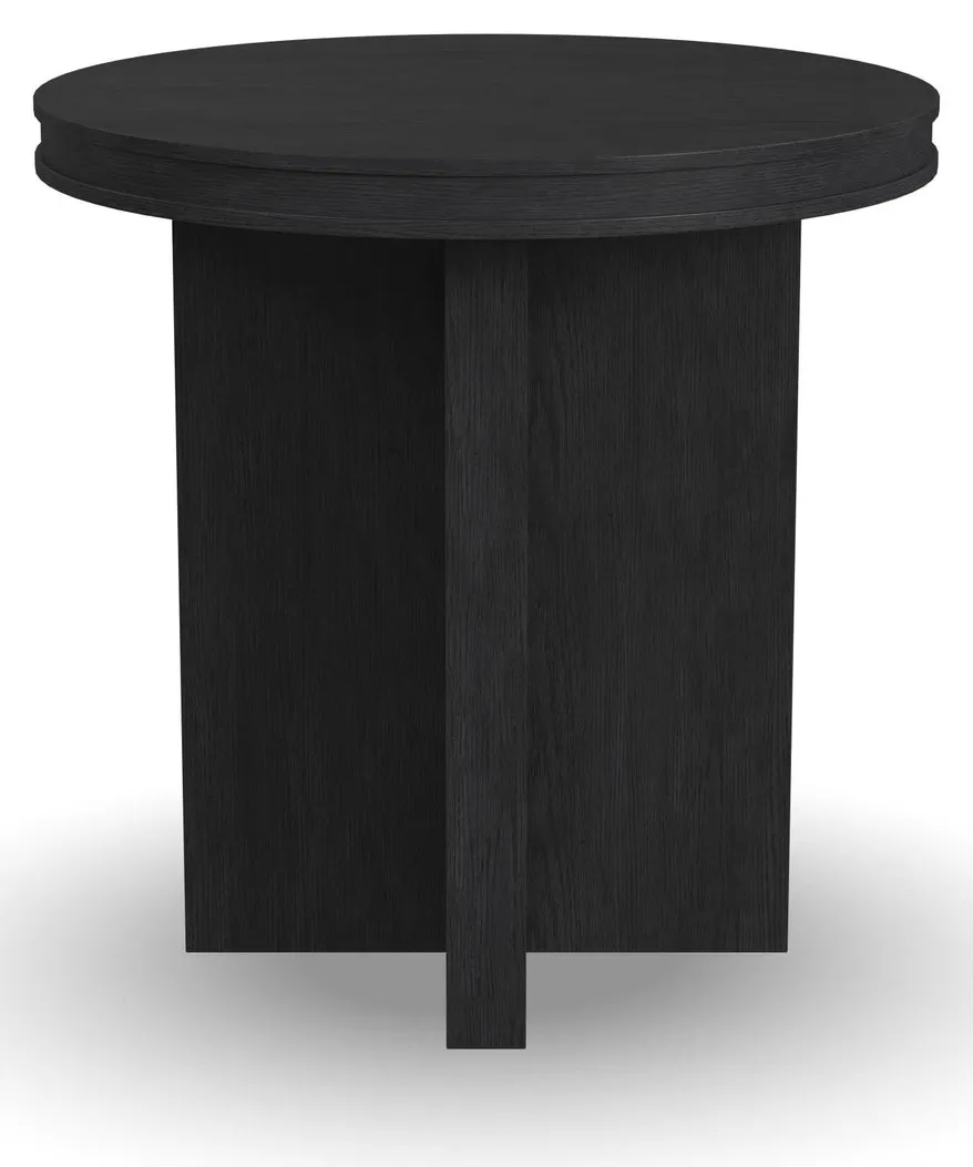 Flexsteel Furniture W1027-02 Waterfall Black Round End Table Flexsteel Furniture W1027-02 Waterfall Black Round End Table