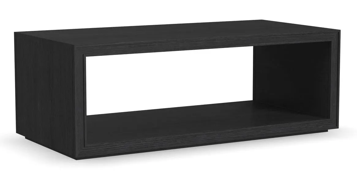 Flexsteel Furniture W1027-0311 Waterfall Black Rectangular Coffee Table with Casters