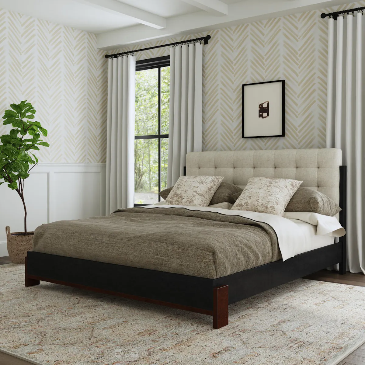 Flexsteel Furniture W1027-90Q Waterfall Queen Upholstered Bed Flexsteel Furniture W1027-90Q Waterfall Queen Upholstered Bed