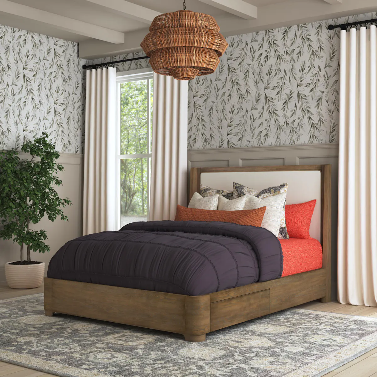 Flexsteel Furniture W1062-91QS Normandy Queen Upholstered Storage Bed Flexsteel Furniture W1062-91QS Normandy Queen Upholstered Storage Bed
