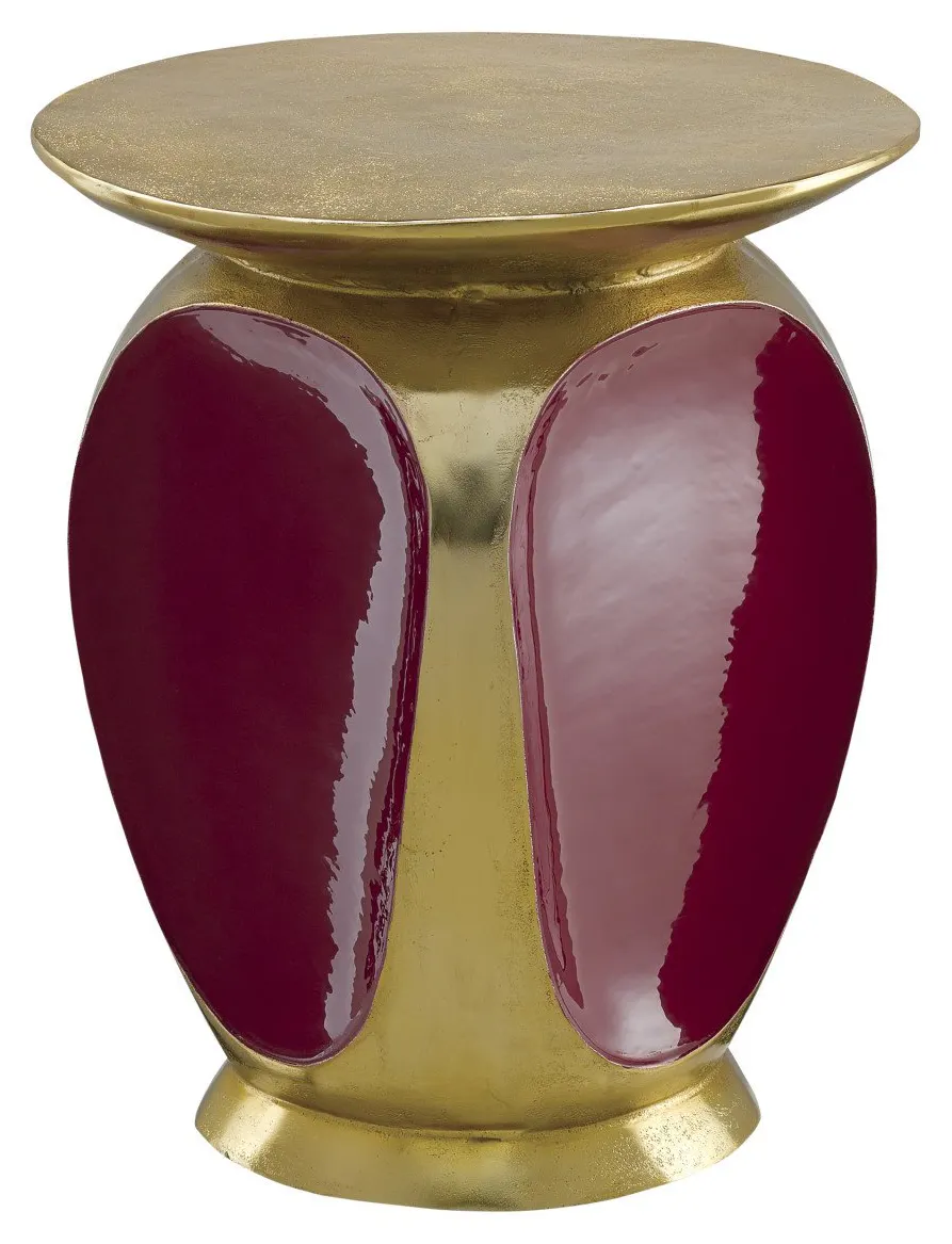 Currey and Company 4000-0057 Malmo Red & Gold Accent Table Currey and Company 4000-0057 Malmo Red & Gold Accent Table
