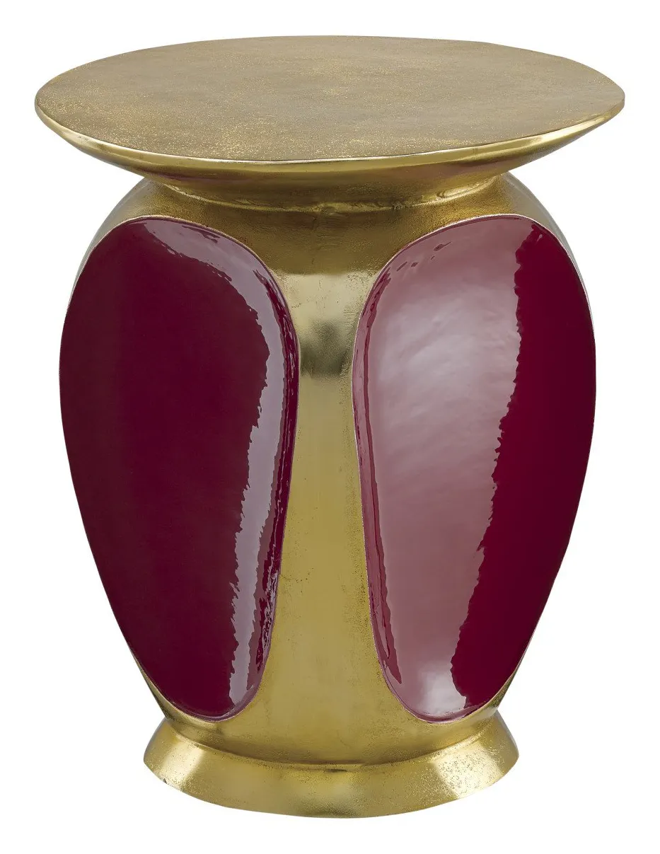Currey and Company 4000-0057 Malmo Red & Gold Accent Table Currey and Company 4000-0057 Malmo Red & Gold Accent Table