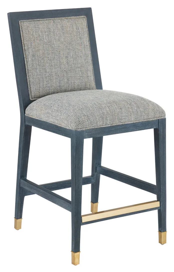 Currey and Company 7000-0902 Santos Vintage Navy Counter Stool Barrett Dusk Currey and Company 7000-0902 Santos Vintage Navy Counter Stool Barrett Dusk