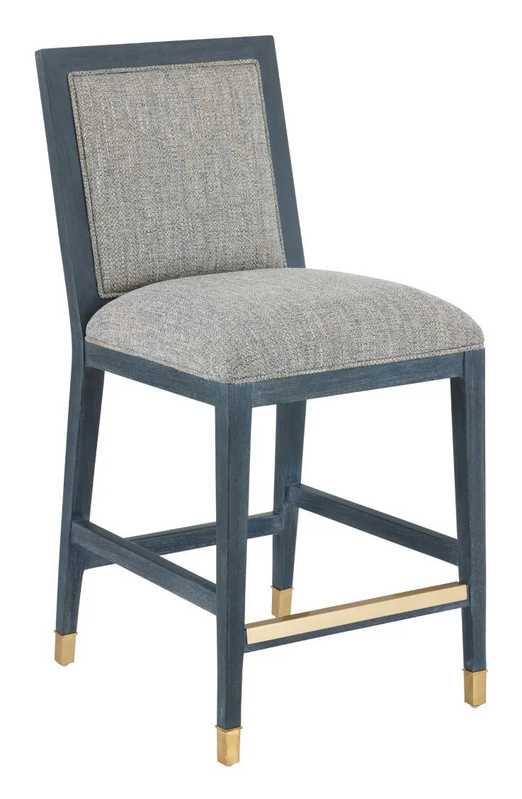 Currey and Company 7000-0902 Santos Vintage Navy Counter Stool Barrett Dusk Currey and Company 7000-0902 Santos Vintage Navy Counter Stool Barrett Dusk