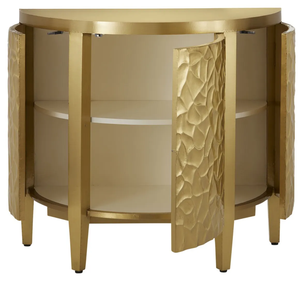 Currey and Company 3000-0244 Auden Brass Demi-Lune Cabinet Currey and Company 3000-0244 Auden Brass Demi-Lune Cabinet