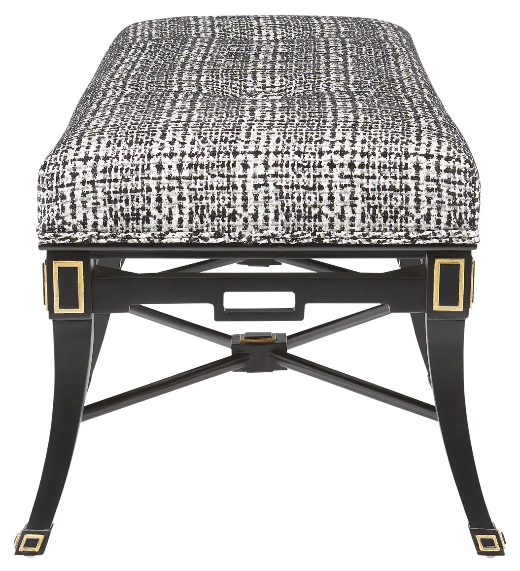 Currey and Company 7000-0492 Scarlett Black Bench Marrazzo Tuxedo Currey and Company 7000-0492 Scarlett Black Bench Marrazzo Tuxedo