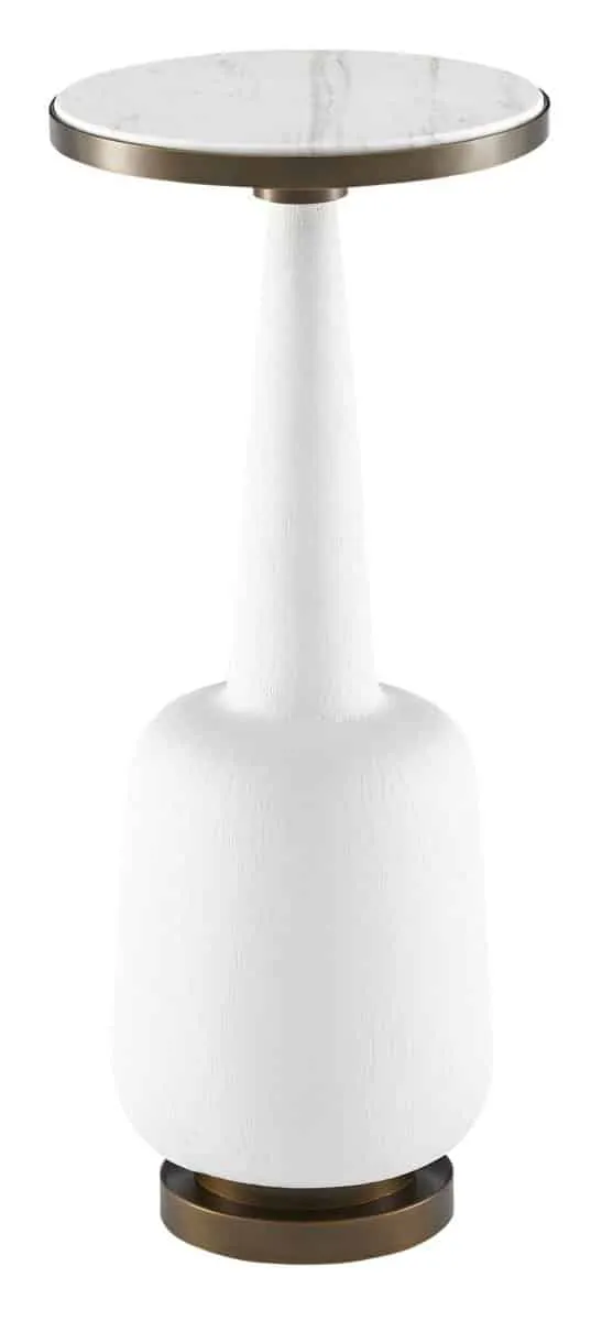 Currey and Company 4000-0079 Greta White Drinks Table