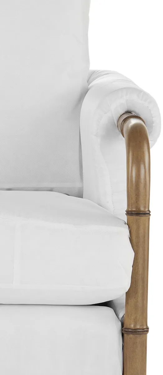 Currey and Company 7000-0601 Merle Walnut Armchair Muslin Currey and Company 7000-0601 Merle Walnut Armchair Muslin