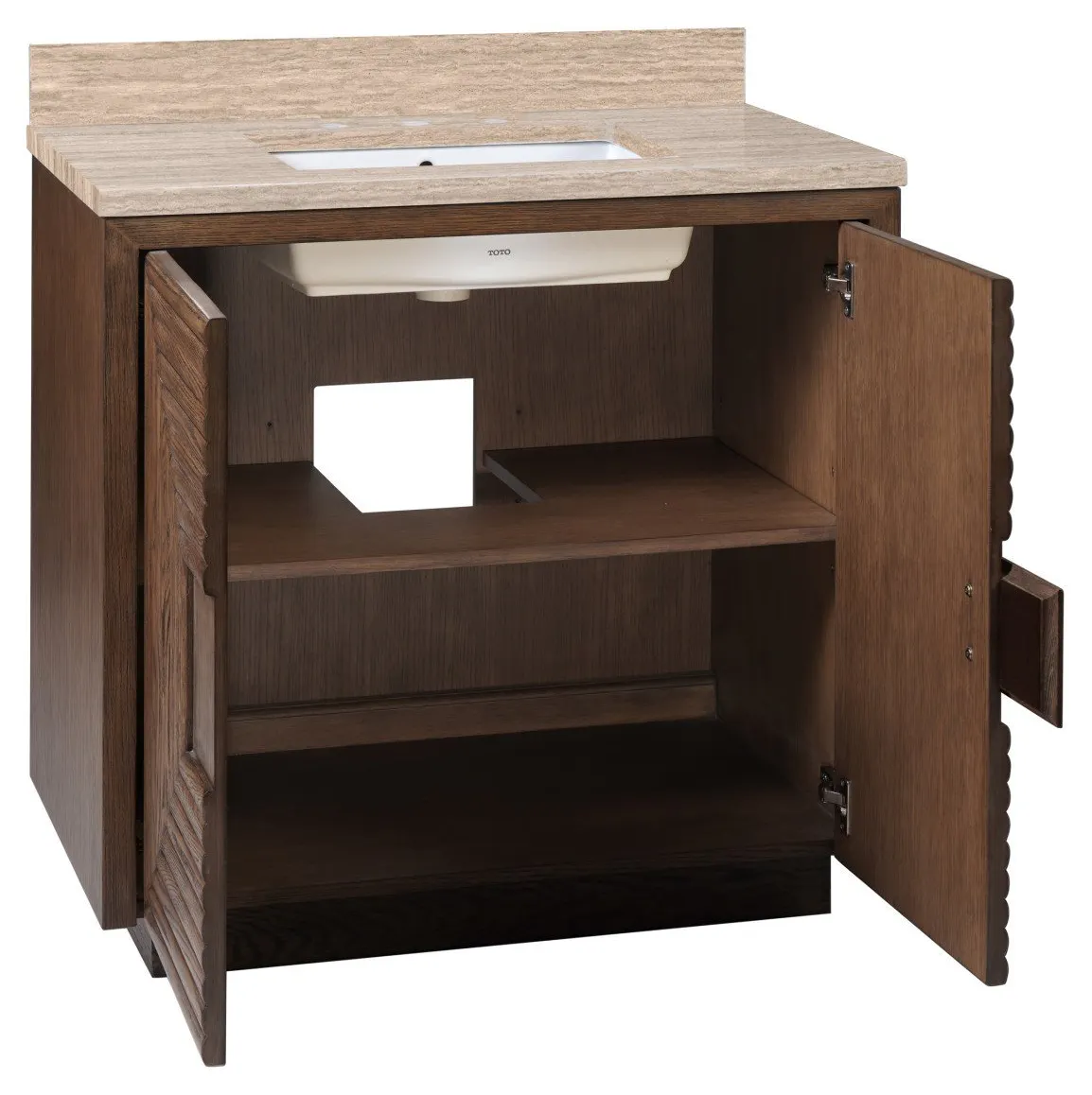 Currey and Company 3800-0011 Morombe 36 inch Cocoa Vanity with Rectangular Undermount Sink Currey and Company 3800-0011 Morombe 36 inch Cocoa Vanity with Rectangular Undermount Sink