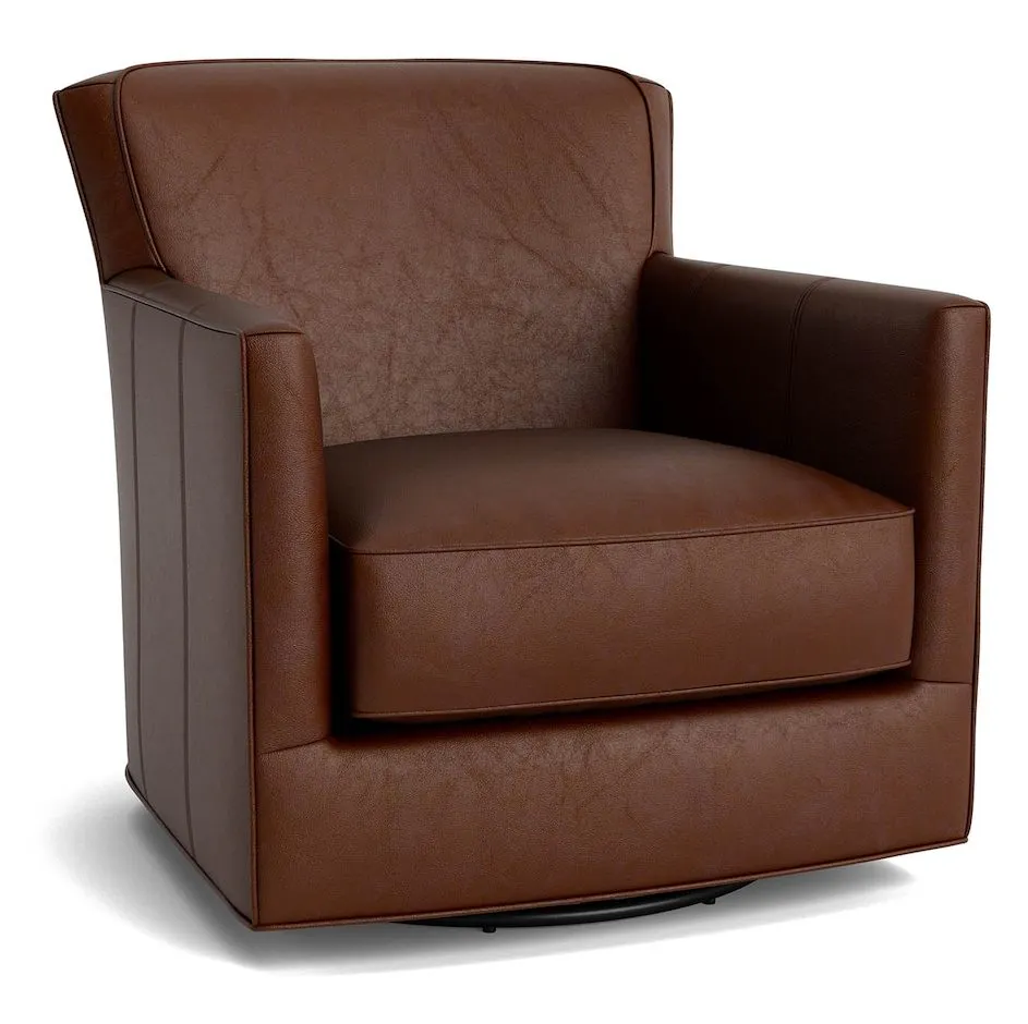 Bassett Furniture 1745-05L New American Living Leather Thin Track Arm Swivel Chair