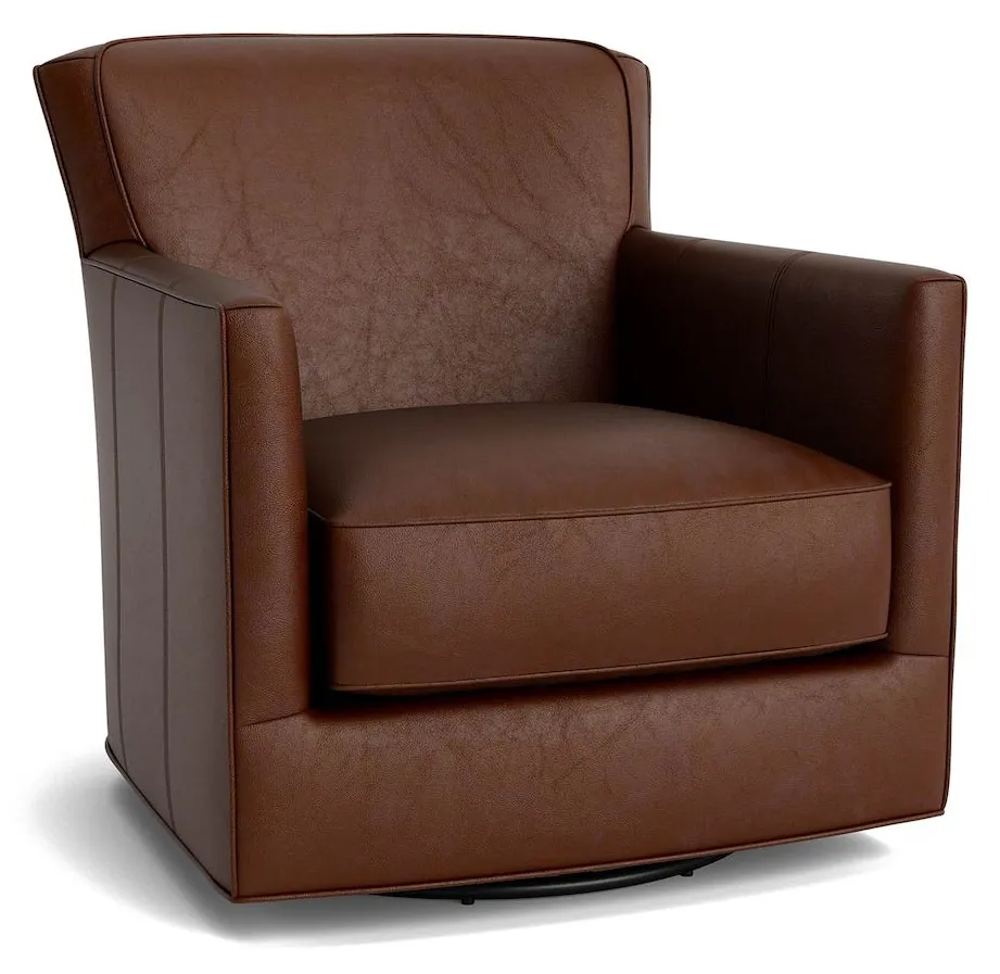 Bassett Furniture 1745-05L New American Living Leather Thin Track Arm Swivel Chair Bassett Furniture 1745-05L New American Living Leather Thin Track Arm Swivel Chair