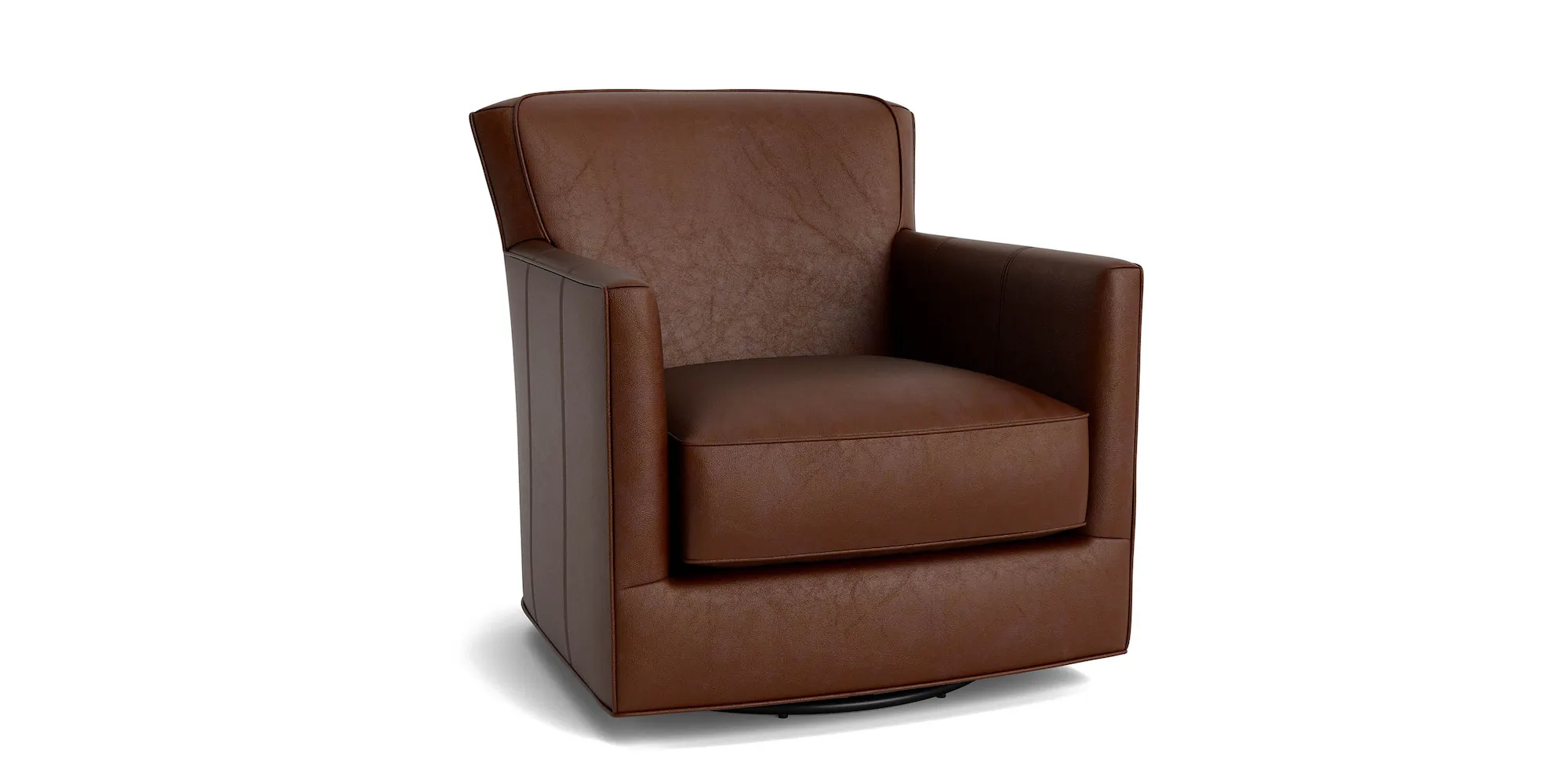 Bassett Furniture 1745-05L New American Living Leather Thin Track Arm Swivel Chair