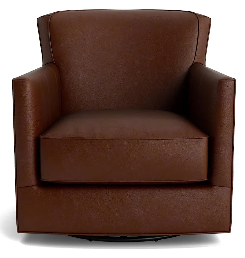 Bassett Furniture 1745-05L New American Living Leather Thin Track Arm Swivel Chair Bassett Furniture 1745-05L New American Living Leather Thin Track Arm Swivel Chair