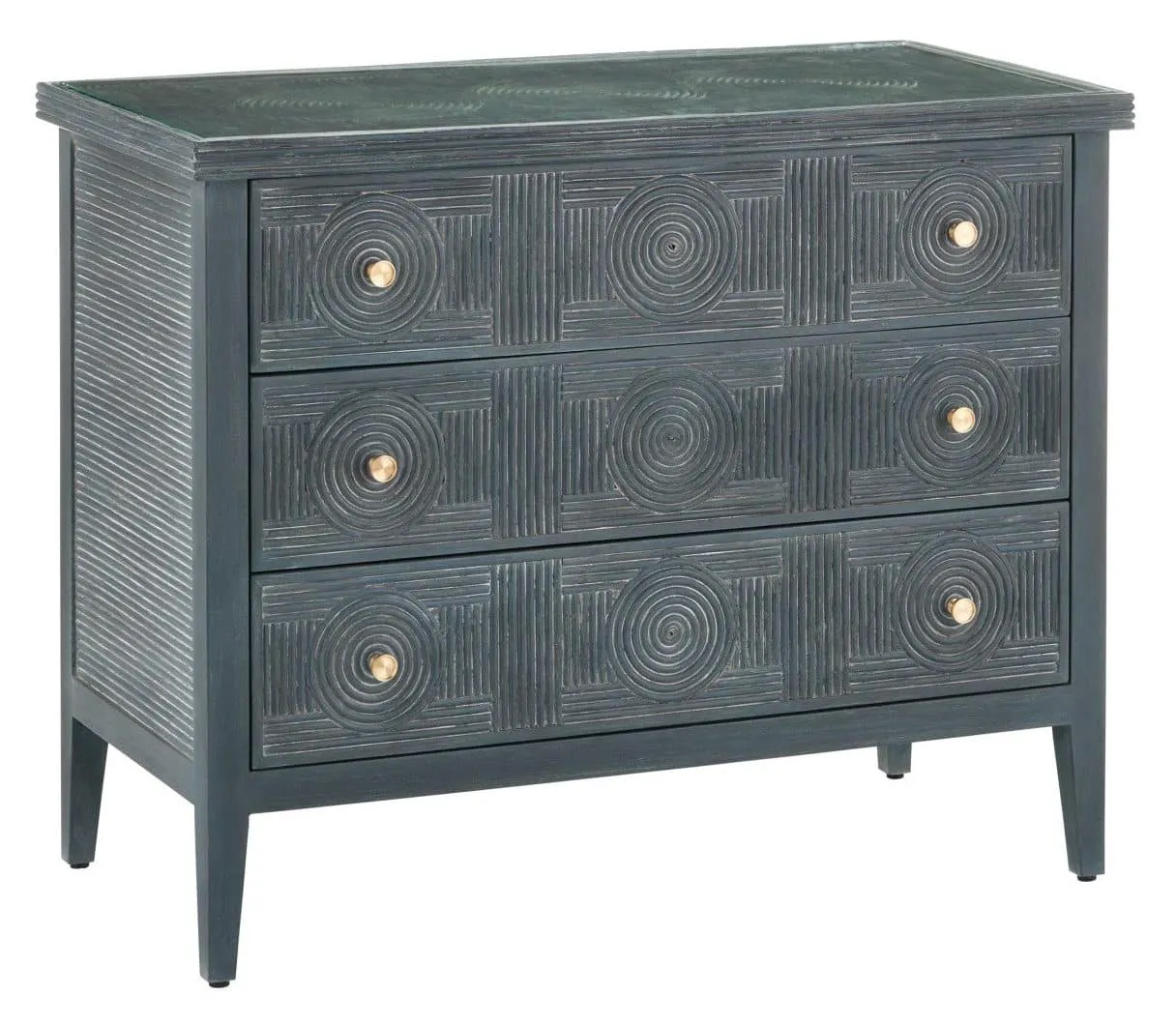 Currey and Company 3000-0291 Santos Vintage Navy Large Chest