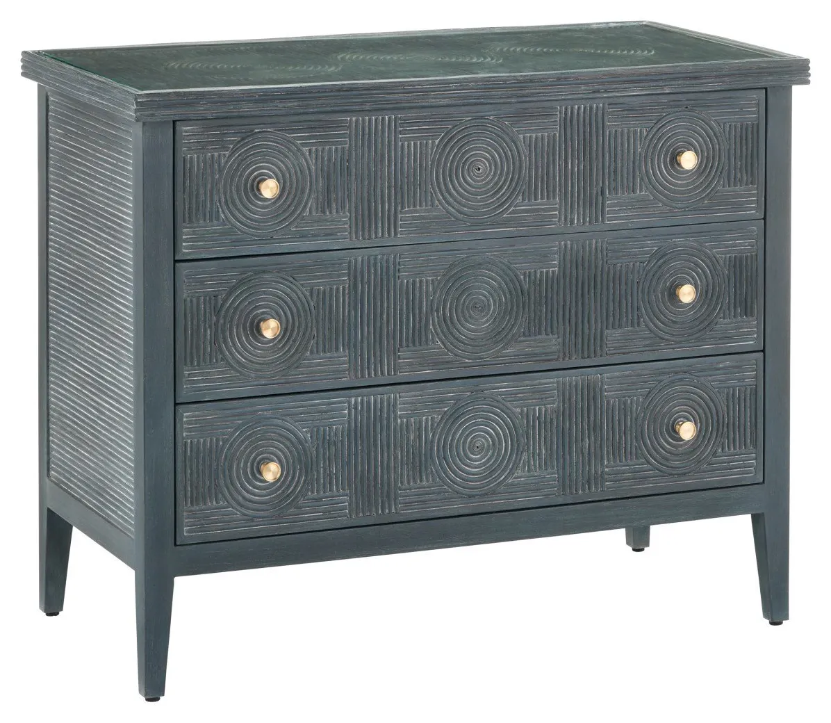 Currey and Company 3000-0291 Santos Vintage Navy Large Chest Currey and Company 3000-0291 Santos Vintage Navy Large Chest