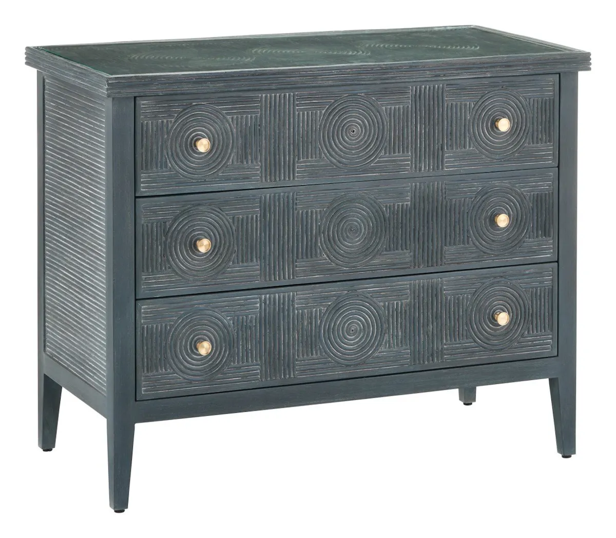 Currey and Company 3000-0291 Santos Vintage Navy Large Chest Currey and Company 3000-0291 Santos Vintage Navy Large Chest