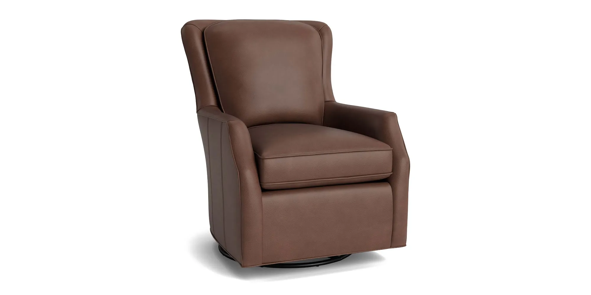Bassett Furniture 1951-05L Kent Leather Slope Arm Swivel Chair