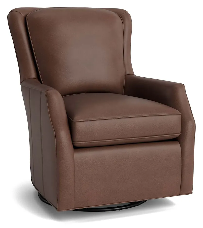 Bassett Furniture 1951-05L Kent Leather Slope Arm Swivel Chair Bassett Furniture 1951-05L Kent Leather Slope Arm Swivel Chair