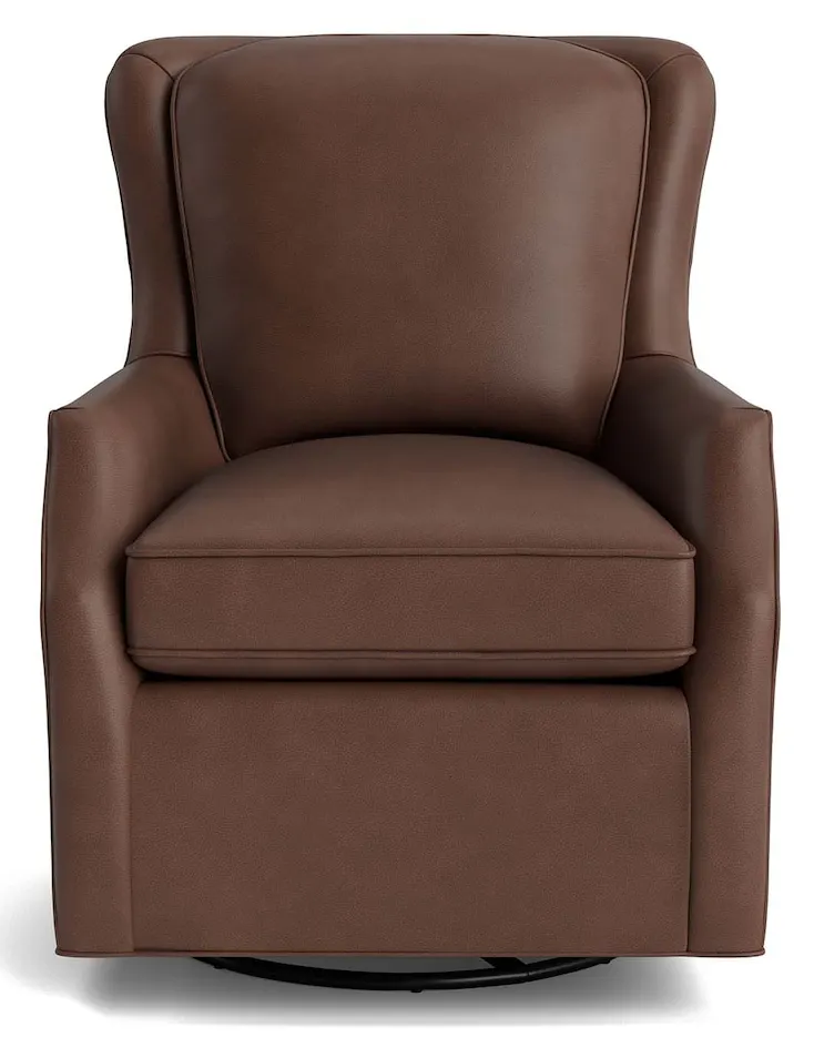 Bassett Furniture 1951-05L Kent Leather Slope Arm Swivel Chair Bassett Furniture 1951-05L Kent Leather Slope Arm Swivel Chair