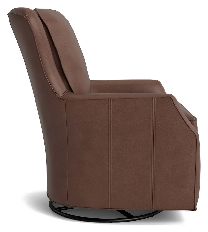 Bassett Furniture 1951-05L Kent Leather Slope Arm Swivel Chair Bassett Furniture 1951-05L Kent Leather Slope Arm Swivel Chair