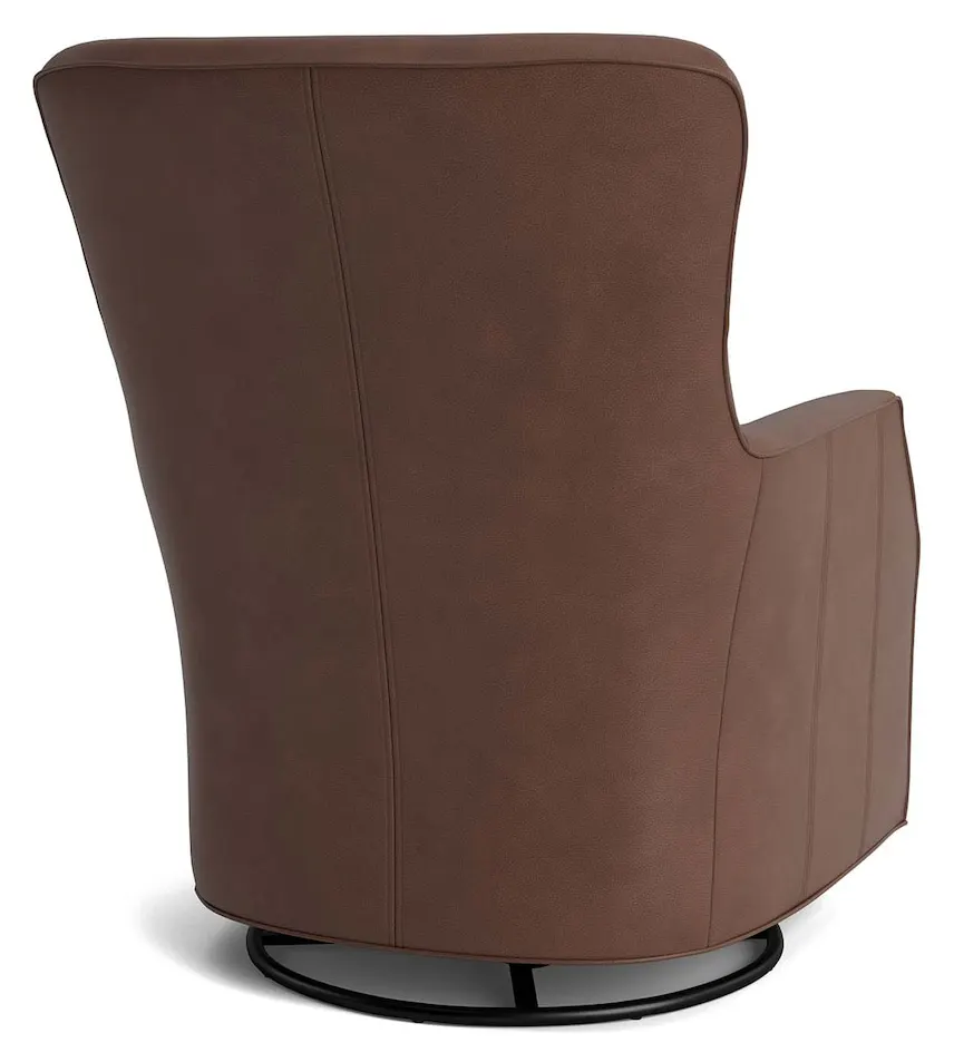 Bassett Furniture 1951-05L Kent Leather Slope Arm Swivel Chair Bassett Furniture 1951-05L Kent Leather Slope Arm Swivel Chair