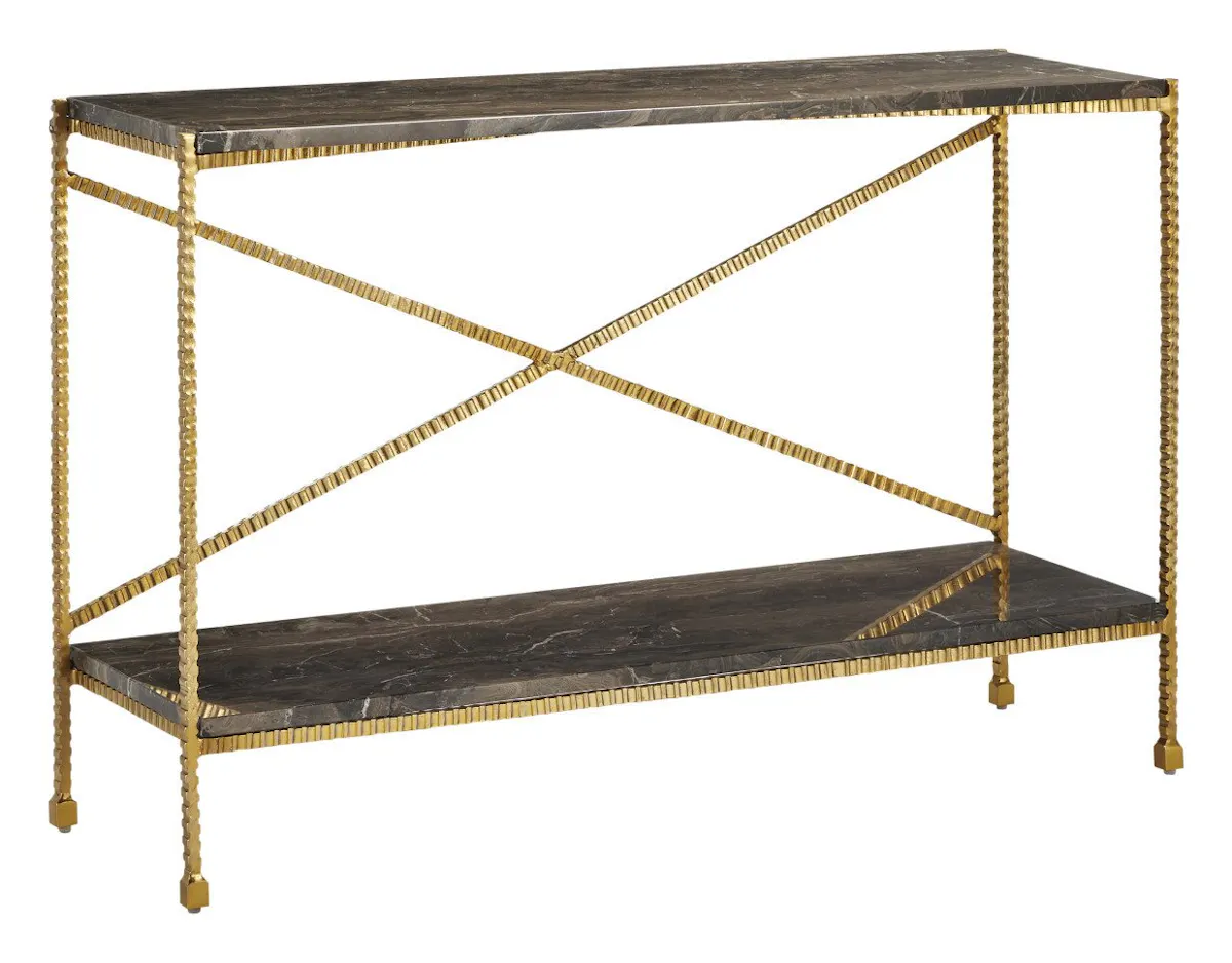 Currey and Company 4000-0173 Flying Marble Gold Console Table Currey and Company 4000-0173 Flying Marble Gold Console Table