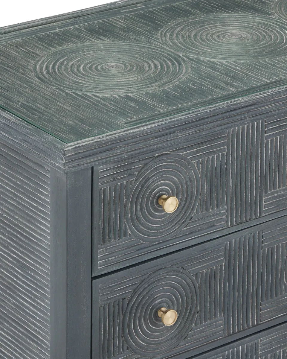 Currey and Company 3000-0291 Santos Vintage Navy Large Chest Currey and Company 3000-0291 Santos Vintage Navy Large Chest