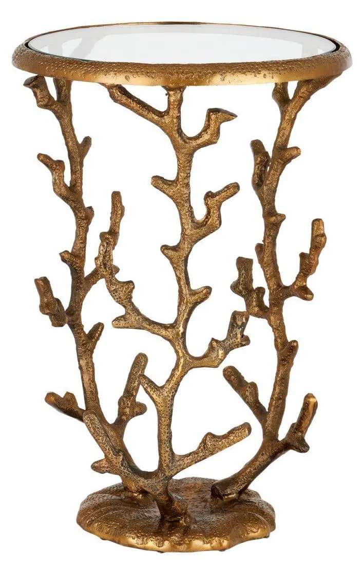 Currey and Company 4000-0141 Coral Brass Accent Table