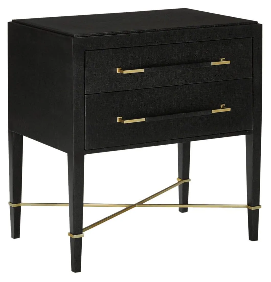 Currey and Company 3000-0036 Verona Black Nightstand